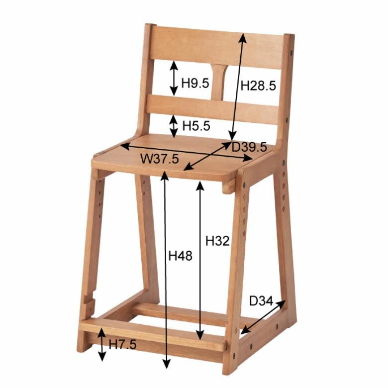 学習チェア チェア イス 椅子 子供用 子ども キッズ 学習机 木製 高さ調節 リビング学習 天然木 オシャレ 北欧 組み立て 91052｜elements｜10