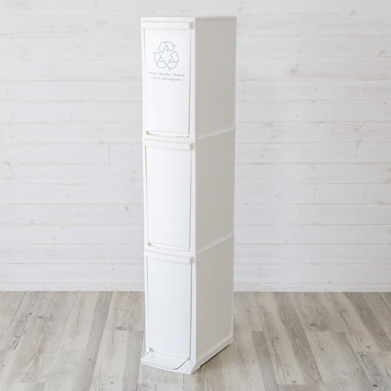 ゴミ箱 ダストボックス 分別 3段 30L おしゃれ ごみ スリム フラ付き 蓋 ペダル シンプル くずかご コンパクト 細い 91061 | ブランド登録なし | 05
