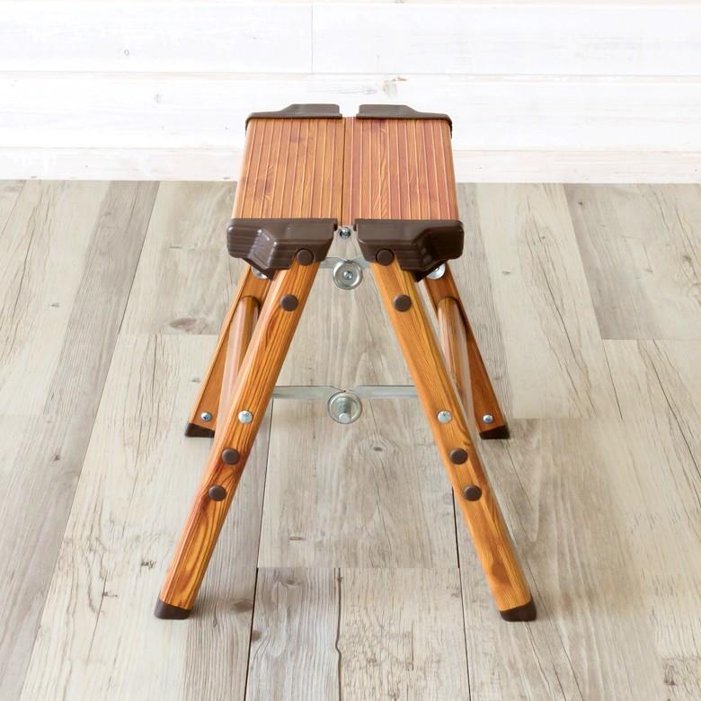 ステップスツール 木目調 スツール 脚立 踏み台 折りたたみ アルミ 軽量 持ち運び おしゃれ 台 Sサイズ 91066 | ブランド登録なし | 02