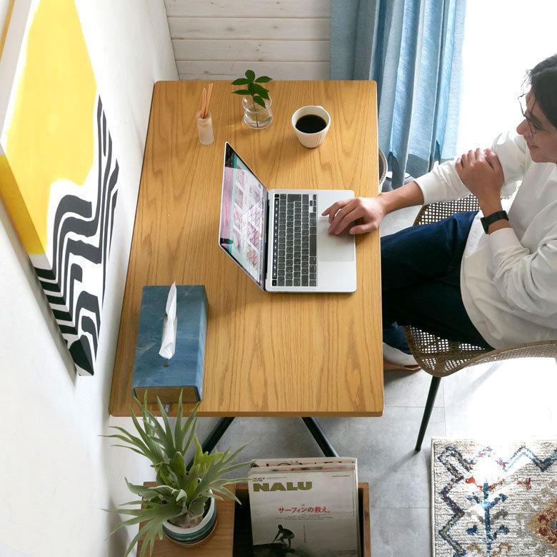 カフェ風テーブル 木製 スチール ナチュラル ブラウン 長方形 2人用 おしゃれ カフェ バー 飲食店 レストラン 西海岸 北欧 おしゃれ モダン 91082-na | ブランド登録なし | 10