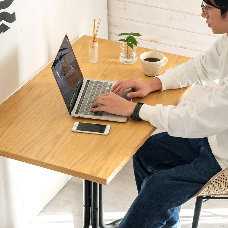 カフェ風テーブル 木製 スチール ナチュラル ブラウン 長方形 2人用 おしゃれ カフェ バー 飲食店 レストラン 西海岸 北欧 おしゃれ モダン 91082-na | ブランド登録なし | 14