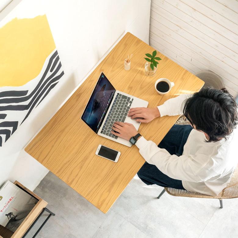 カフェ風テーブル 木製 スチール ナチュラル ブラウン 長方形 2人用 おしゃれ カフェ バー 飲食店 レストラン 西海岸 北欧 おしゃれ モダン 91082-na | ブランド登録なし | 02