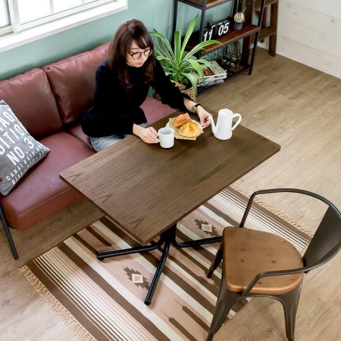 カフェ風テーブル 木製 アイアン 100 ブライス Bryce おしゃれ 天然木 西海岸 男前 インテリア 91082 | ブランド登録なし | 01