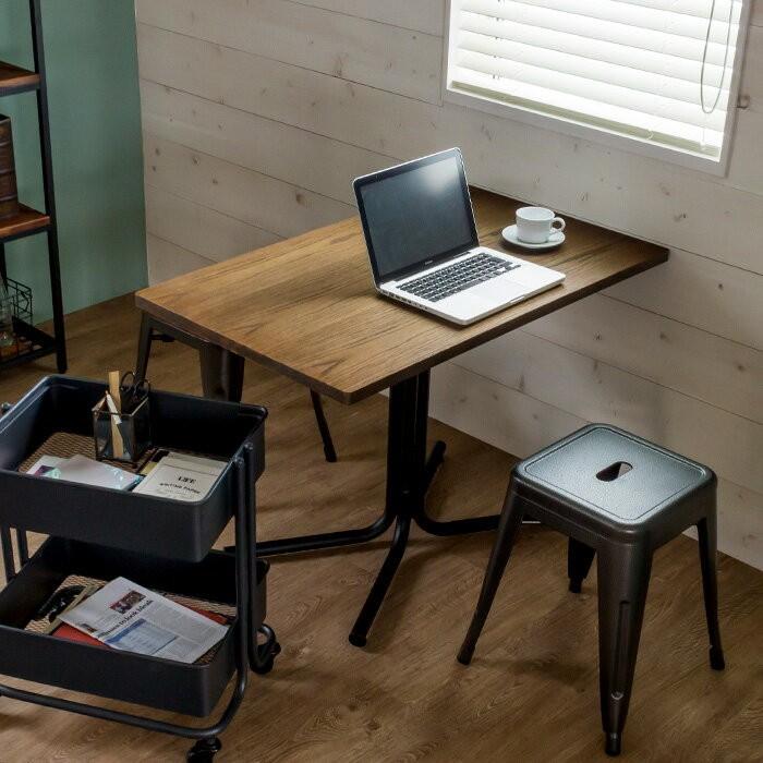 カフェ風テーブル 木製 アイアン 100 ブライス Bryce おしゃれ 天然木 西海岸 男前 インテリア 91082 | ブランド登録なし | 03