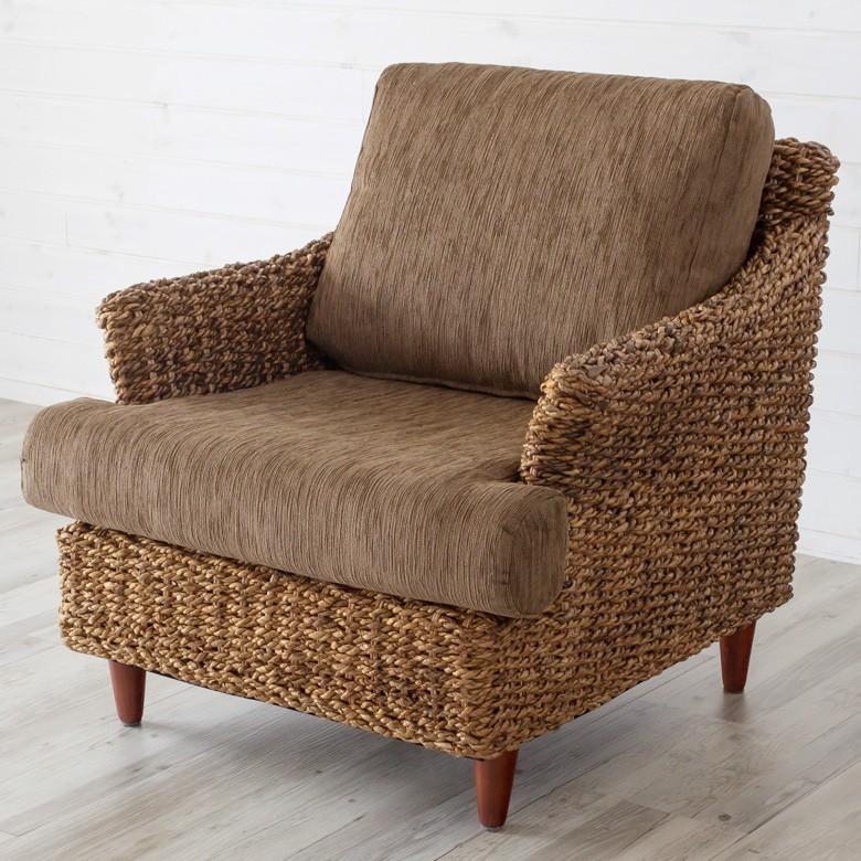 ソファ ソファー 1人掛け 一人掛け 椅子 肘掛 ローソファ アンティーク 木製 アバカソファ アジアン リゾート インテリア アジア工房 91088 | ブランド登録なし | 01