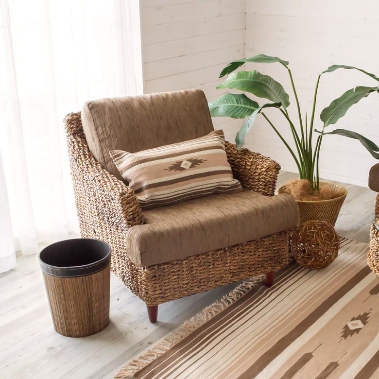 ソファ ソファー 1人掛け 一人掛け 椅子 肘掛 ローソファ アンティーク 木製 アバカソファ アジアン リゾート インテリア アジア工房 91088 | ブランド登録なし | 04