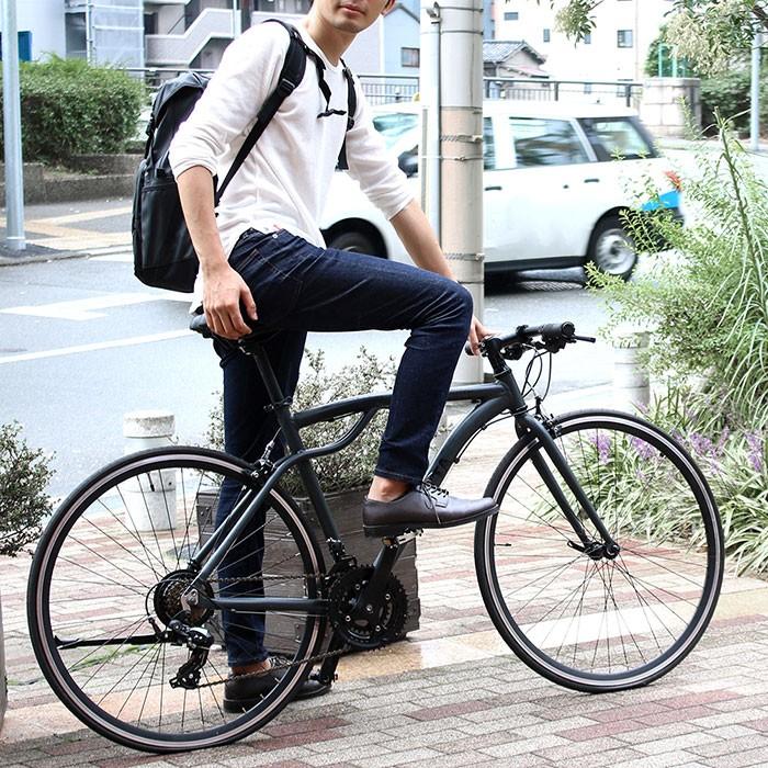 クロスバイク 自転車 シティサイクル 700C 軽量 アルミ シマノ 21段変速 街乗り 通勤 おしゃれ スタイリッシュ シンプル スマート マット グレー ブラック 91100 | ブランド登録なし | 11