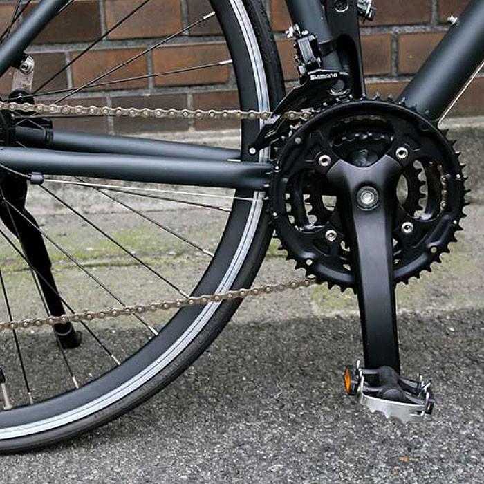 クロスバイク 自転車 シティサイクル 700C 軽量 アルミ シマノ 21段変速 街乗り 通勤 おしゃれ スタイリッシュ シンプル スマート マット グレー ブラック 91100 | ブランド登録なし | 16