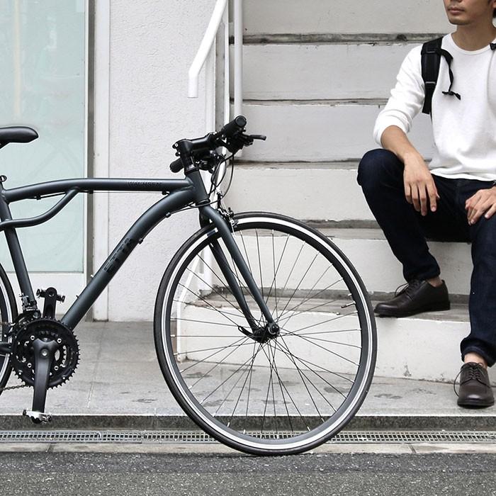 クロスバイク 自転車 シティサイクル 700C 軽量 アルミ シマノ 21段変速 街乗り 通勤 おしゃれ スタイリッシュ シンプル スマート マット グレー ブラック 91100 | ブランド登録なし | 05