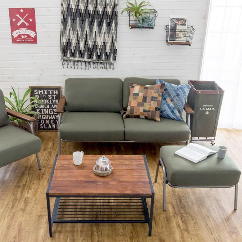 ソファー ソファ セトラシリーズ デニム 2人掛け カーキ