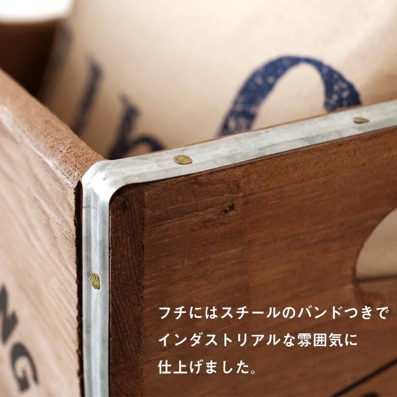 スタッキングウッドボックス ヴ ィンテージ風 Lサイズ 天然木 木 製 収納 整理 セブンアップ 収納 ボックス ブラウン 91115 | ブランド登録なし | 06