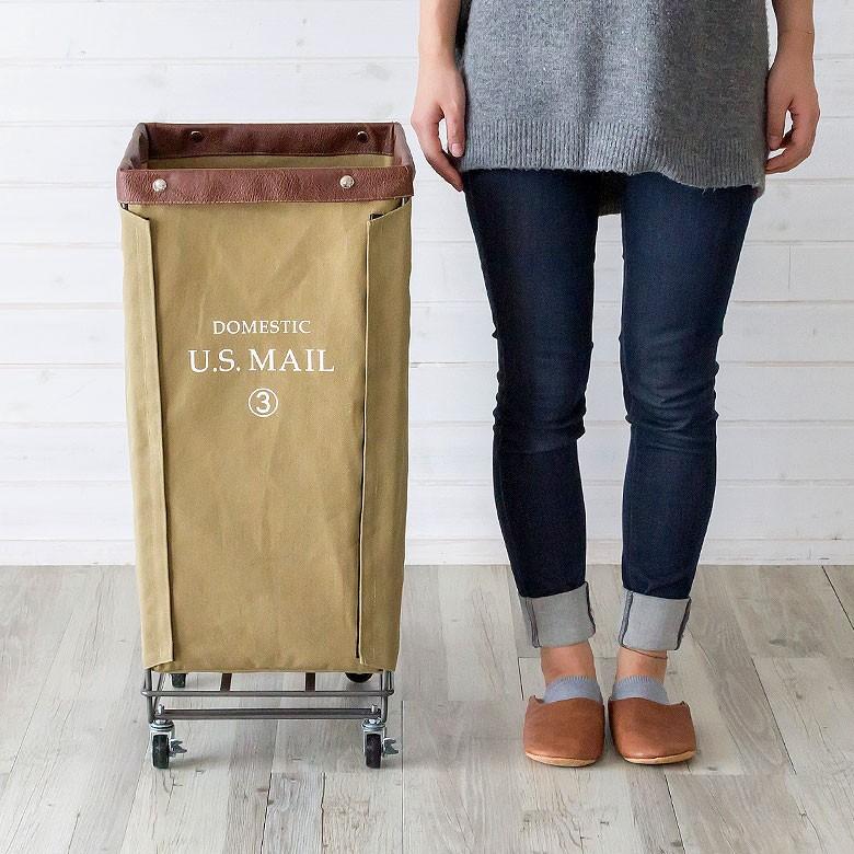 ランドリーバスケット おしゃれ キャスター付き かご 収納 バスケット グリーン ネイビー ベージュ ワゴン 隙間収納 ミリタリー キャンバス 西海岸 男前 91116 | ブランド登録なし | 02