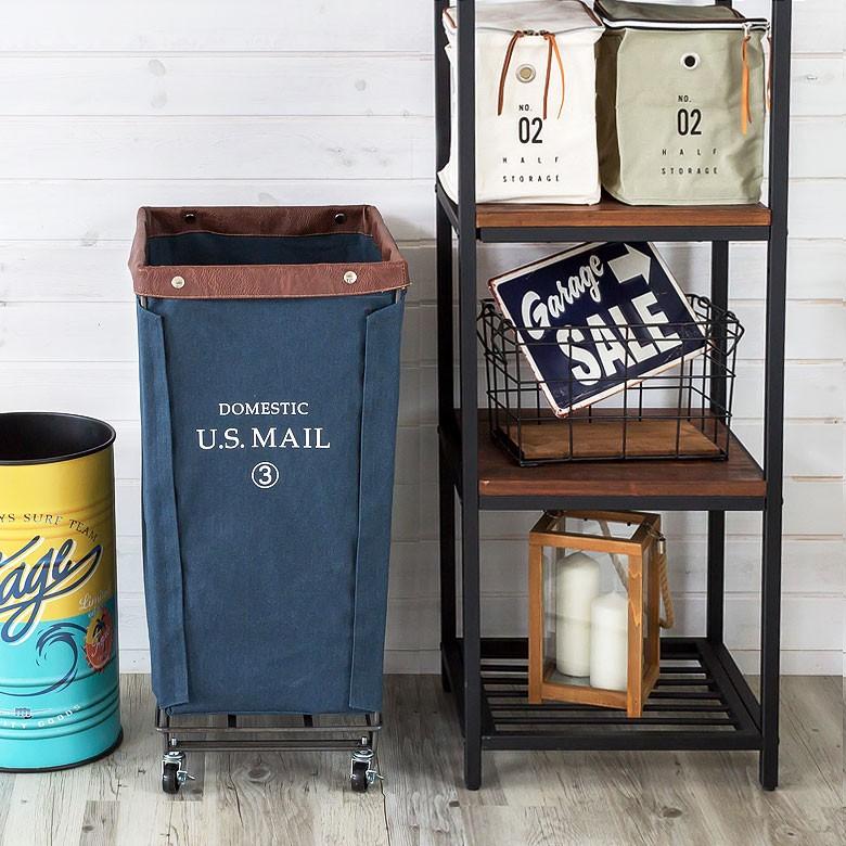 ランドリーバスケット おしゃれ キャスター付き かご 収納 バスケット グリーン ネイビー ベージュ ワゴン 隙間収納 ミリタリー キャンバス 西海岸 男前 91116 | ブランド登録なし | 06