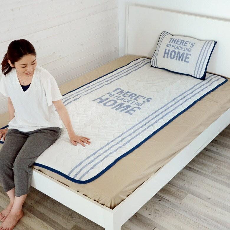 敷きパッド 接触冷感 ソフトクール 涼感 ベッドパッドS シングル 冷感敷きパッド 速乾 夏用 ブルー 白系 ひんやり 心地良い 寝具 快適シート マットシート 91136 | ブランド登録なし | 10