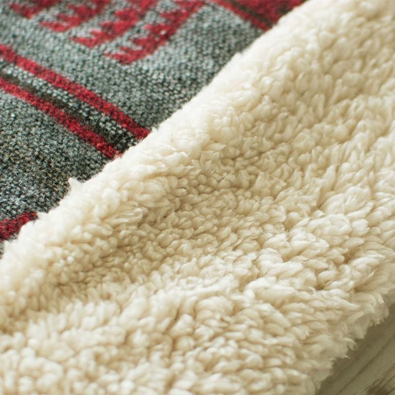 こたつ布団 正方形 190×190cm ネイティブ柄 レッド グレー こたつ掛け布団 オルテガ 縁もこもこボア 91140 | ブランド登録なし | 11