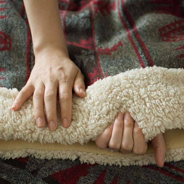 こたつ布団 正方形 190×190cm ネイティブ柄 レッド グレー こたつ