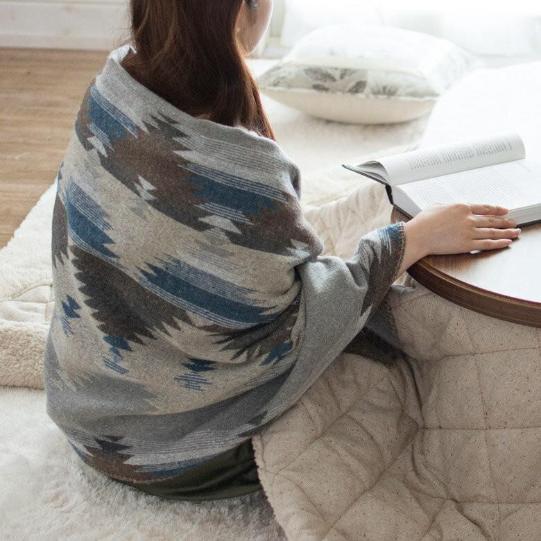 ブランケット シートブランケット オルテガ柄 ひざ掛け 約130×150cm