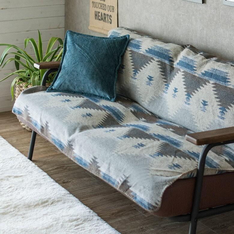 ブランケット シートブランケット オルテガ柄 ひざ掛け 約130×150cm