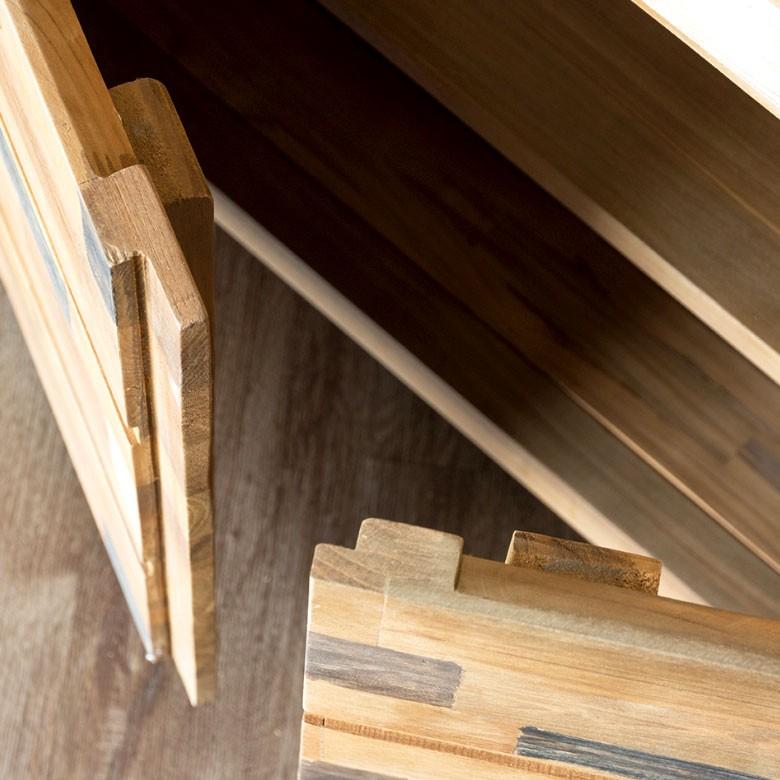 タンス おしゃれ 天然木製 収納 モザイクパターン チェスト たんす 箪笥 3段 収納家具 引き出し 棚 キャビネット 91157 | ブランド登録なし | 09