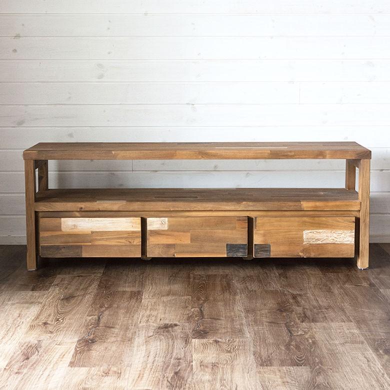 テレビボード テレビ台 おしゃれ 天然木製 収納 モザイクパターン avラック オーディオラック 収納家具 引き出し ウッド キャビネット 91158 | ブランド登録なし | 02