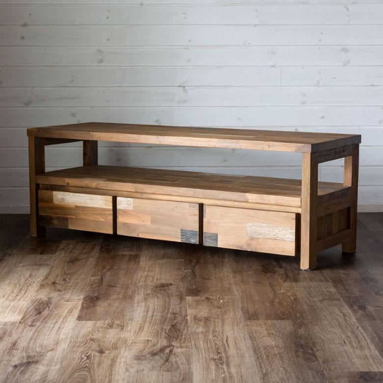 テレビボード テレビ台 おしゃれ 天然木製 収納 モザイクパターン avラック オーディオラック 収納家具 引き出し ウッド キャビネット 91158 | ブランド登録なし | 03