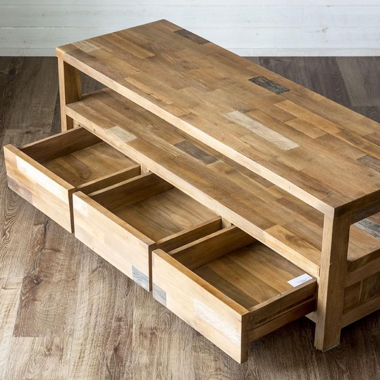 テレビボード テレビ台 おしゃれ 天然木製 収納 モザイクパターン avラック オーディオラック 収納家具 引き出し ウッド キャビネット 91158 | ブランド登録なし | 04