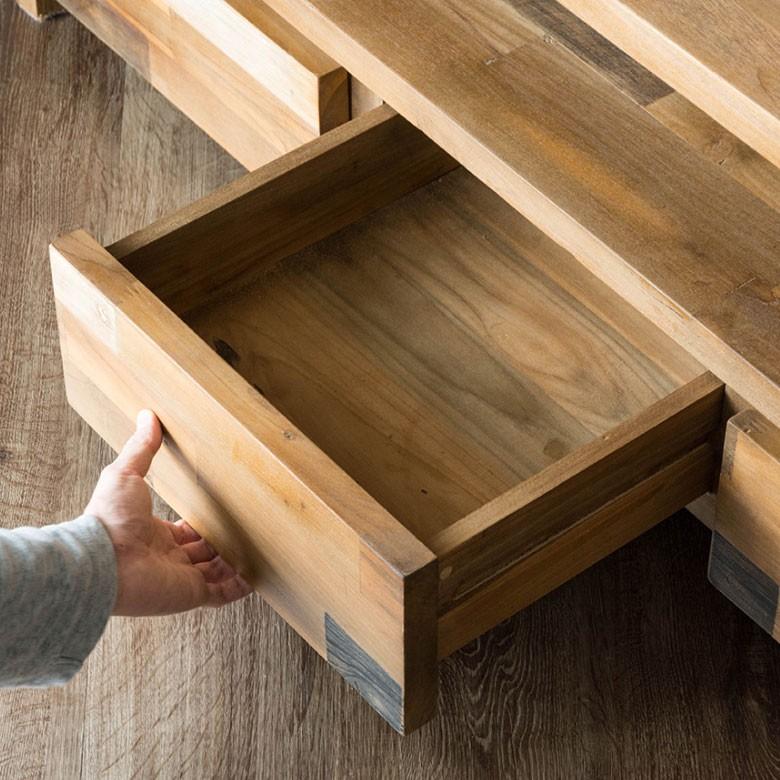 テレビボード テレビ台 おしゃれ 天然木製 収納 モザイクパターン avラック オーディオラック 収納家具 引き出し ウッド キャビネット 91158 | ブランド登録なし | 05