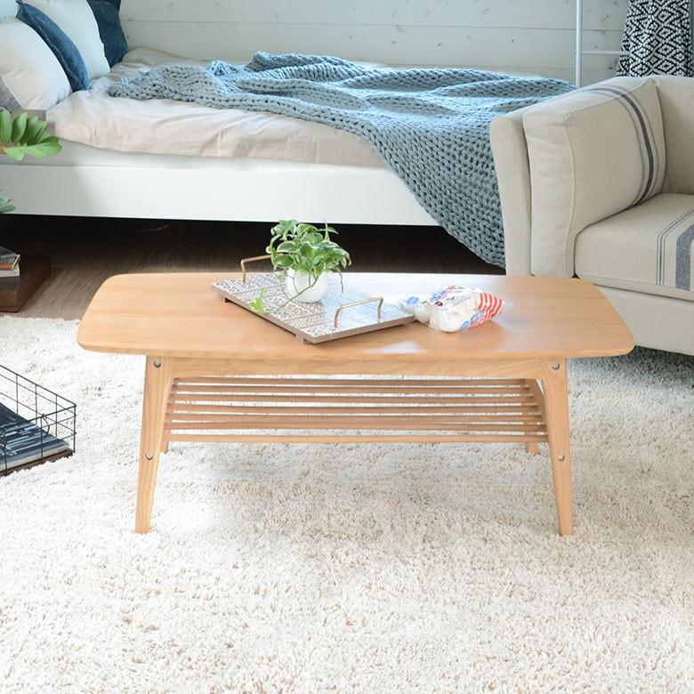 センターテーブル おしゃれ ローテーブル 天然木 アッシュ リビングテーブル マガジンラック 収納付き 北欧 カフェ コーヒーテーブル 91159 | ブランド登録なし | 01