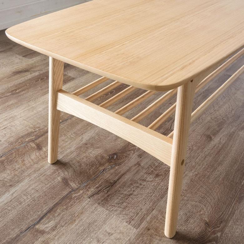 センターテーブル おしゃれ ローテーブル 天然木 アッシュ リビングテーブル マガジンラック 収納付き 北欧 カフェ コーヒーテーブル 91159 | ブランド登録なし | 02