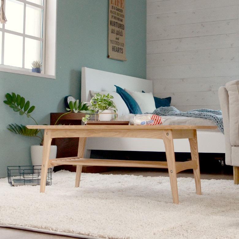 センターテーブル おしゃれ ローテーブル 天然木 アッシュ リビングテーブル マガジンラック 収納付き 北欧 カフェ コーヒーテーブル 91159 | ブランド登録なし | 04