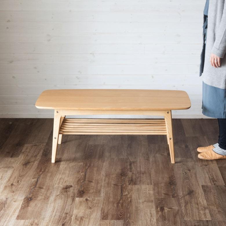 センターテーブル おしゃれ ローテーブル 天然木 アッシュ リビングテーブル マガジンラック 収納付き 北欧 カフェ コーヒーテーブル 91159 | ブランド登録なし | 06