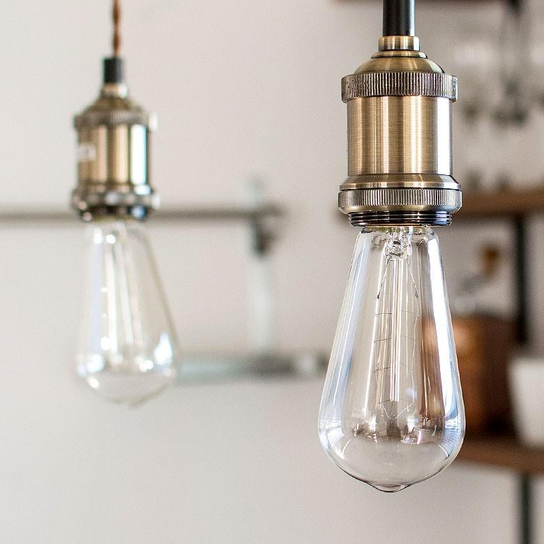 ペンダントライト エジソン電球付 照明 おしゃれ インダストリアル アンティーク調 天然木 リビング ダイニング キッチン レトロ 1灯 カフェ風 照明器具 91161 | ブランド登録なし | 03