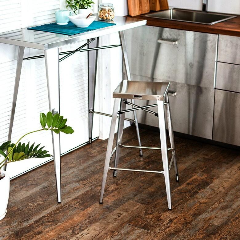 ハイスツール カウンタチェア キッチンチェア ダイニングチェア おしゃれ スツール ステンレス 四角 スクエア型 キッチン 台所 91167 | ブランド登録なし | 01