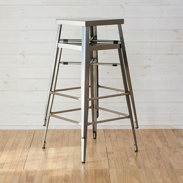 ハイスツール カウンタチェア キッチンチェア ダイニングチェア おしゃれ スツール ステンレス 四角 スクエア型 キッチン 台所 91167 | ブランド登録なし | 03