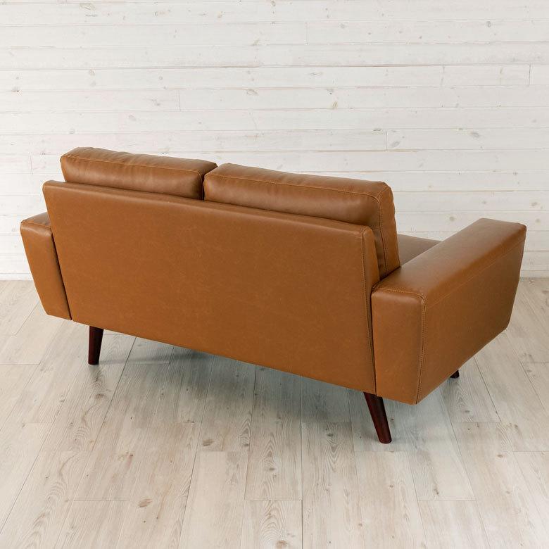 ソファ 2人掛けソファー 脚付き  合皮 レザー ポケットコイル ブラウン 茶  ローソファ ロータイプ リビング ダイニング  ヴィンテージ 合成皮革 91171 | ブランド登録なし | 16