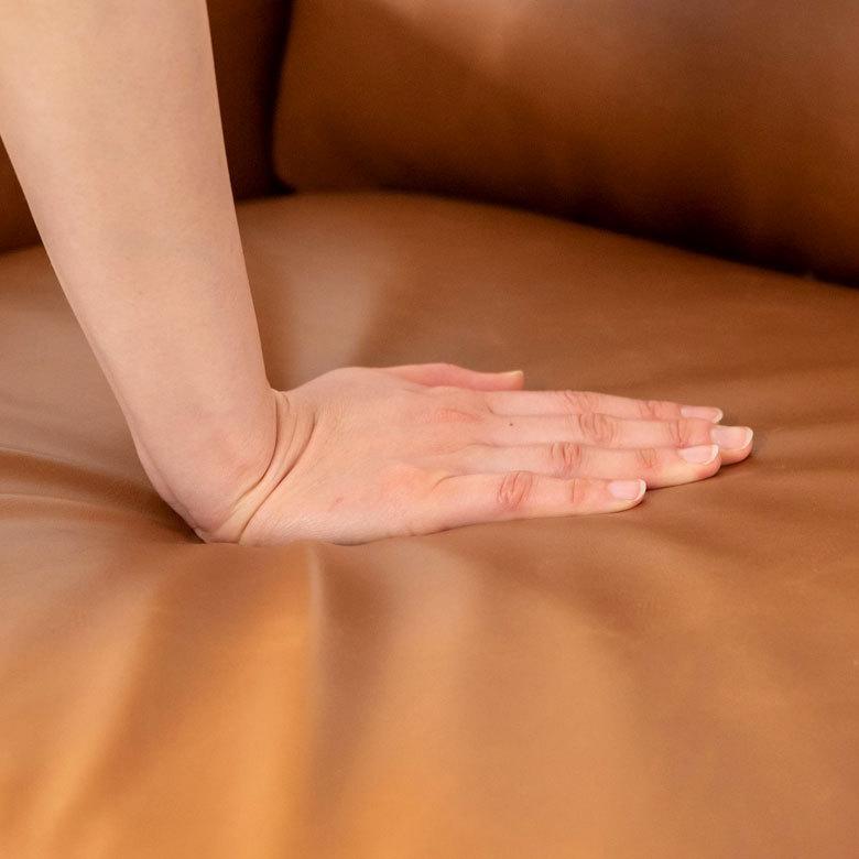 ソファ 2人掛けソファー 脚付き  合皮 レザー ポケットコイル ブラウン 茶  ローソファ ロータイプ リビング ダイニング  ヴィンテージ 合成皮革 91171 | ブランド登録なし | 08