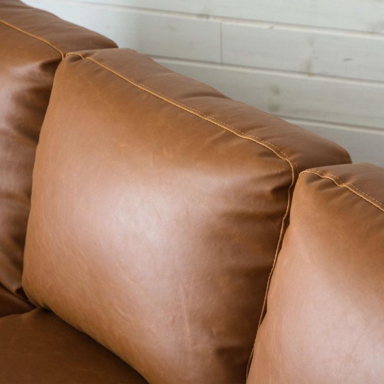 ソファ 3人掛け 肘掛け ひじ掛け アームソファ ローソファ 肘置き付き ソフトレザー ブラウン ヴインテージ 北欧 モダン シンプル 91172 | ブランド登録なし | 07