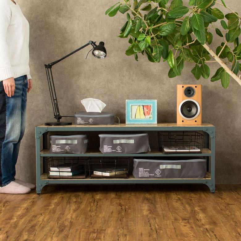 テレビボード テレビ台 収納棚 オープンラック ヴィンテージ 木製 スチール テレビ台 ローボード スチールラック ｔｖボード おしゃれ 収納 ラック 91175 | ブランド登録なし | 05