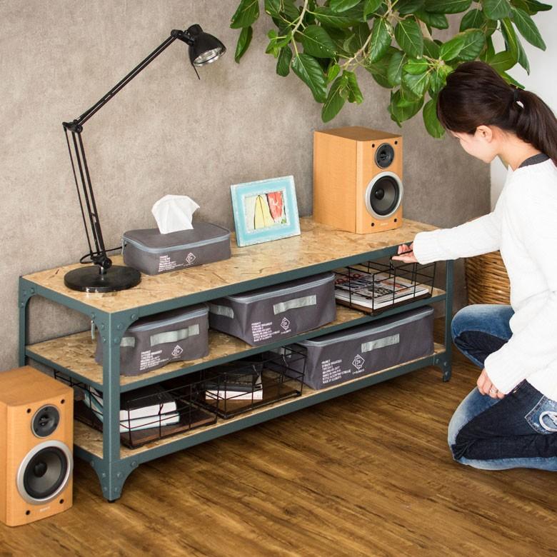 テレビボード テレビ台 収納棚 オープンラック ヴィンテージ 木製 スチール テレビ台 ローボード スチールラック ｔｖボード おしゃれ 収納 ラック 91175 | ブランド登録なし | 08