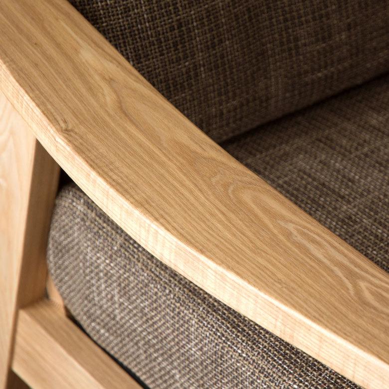 ソファ 2人掛け 肘掛け ひじ掛け アームソファ ローソファ 肘置き付き 天然木 ブラウン ファブリック 北欧 モダン シンプル 91180 | ブランド登録なし | 10