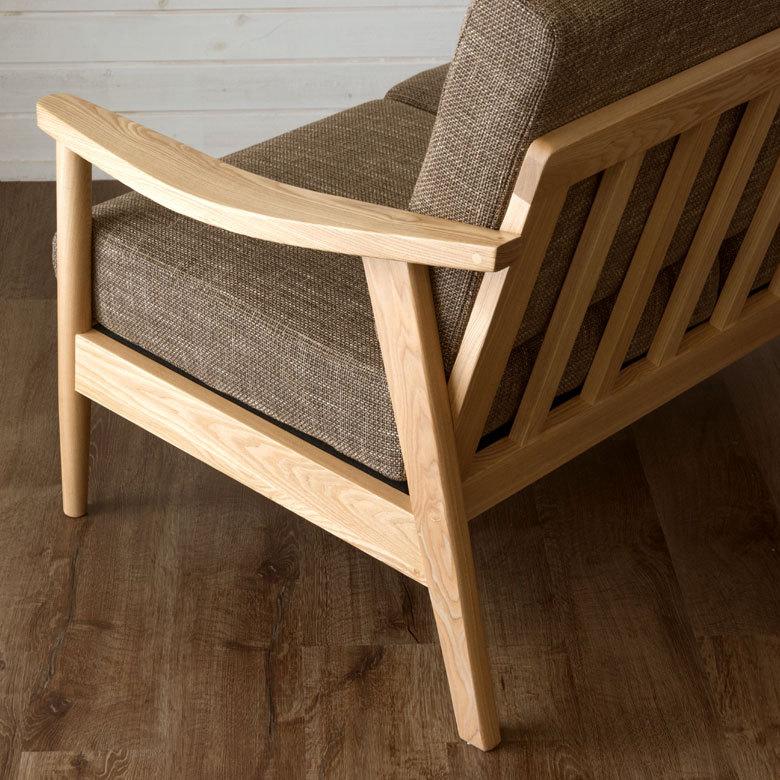 ソファ 2人掛け 肘掛け ひじ掛け アームソファ ローソファ 肘置き付き 天然木 ブラウン ファブリック 北欧 モダン シンプル 91180 | ブランド登録なし | 11