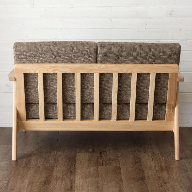 ソファ 2人掛け 肘掛け ひじ掛け アームソファ ローソファ 肘置き付き 天然木 ブラウン ファブリック 北欧 モダン シンプル 91180 | ブランド登録なし | 09