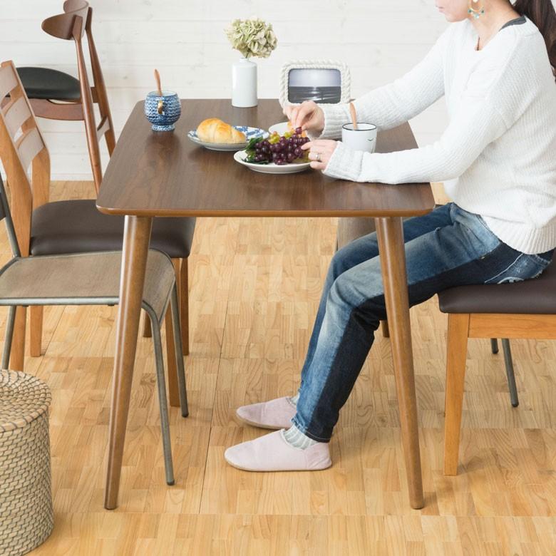 ダイニングテーブル 4人掛け 木製 長方形 約120cm×70cm ダイニング カフェテーブル 食卓 北欧 西海岸 シンプル おしゃれ ナチュラル ミッドセンチュリー 91189 | ブランド登録なし | 01