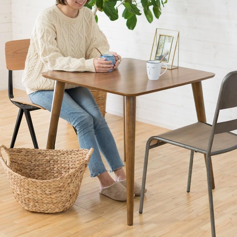 ダイニングテーブル 2人掛け 木製 長方形 約75cm×75cm ダイニング カフェテーブル 食卓 北欧 西海岸 シンプル おしゃれ ナチュラル ミッドセンチュリー 91190 | ブランド登録なし