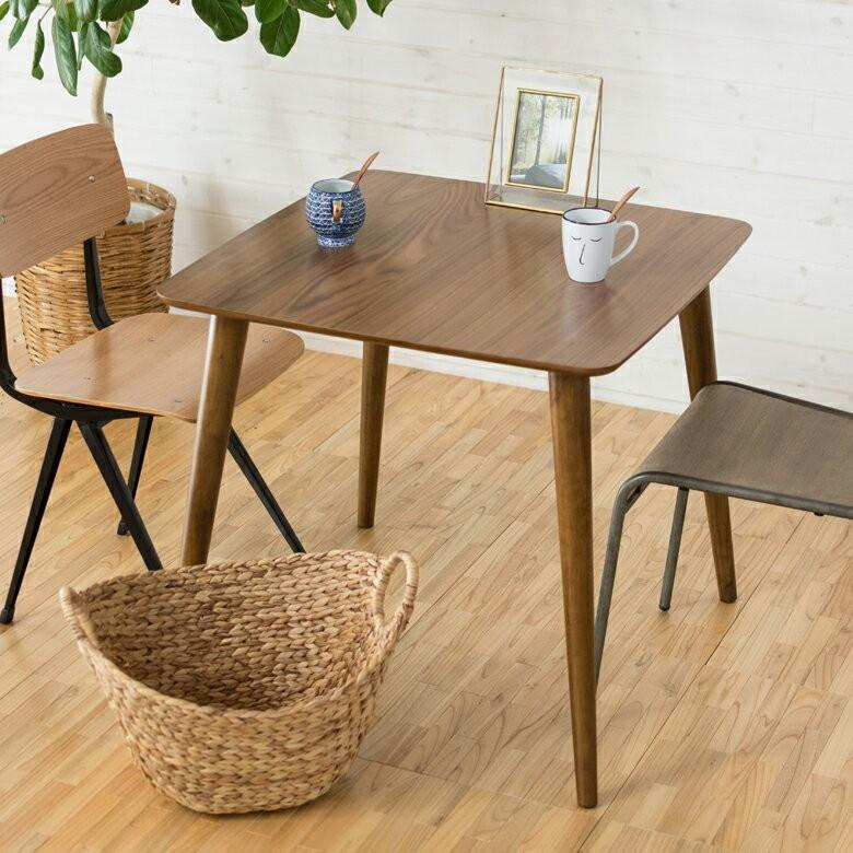 ダイニングテーブル 2人掛け 木製 長方形 約75cm×75cm ダイニング カフェテーブル 食卓 北欧 西海岸 シンプル おしゃれ ナチュラル ミッドセンチュリー 91190 | ブランド登録なし | 03