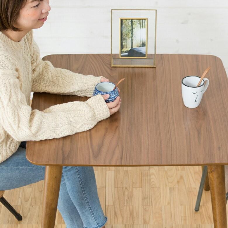 ダイニングテーブル 2人掛け 木製 長方形 約75cm×75cm ダイニング カフェテーブル 食卓 北欧 西海岸 シンプル おしゃれ ナチュラル ミッドセンチュリー 91190 | ブランド登録なし | 05