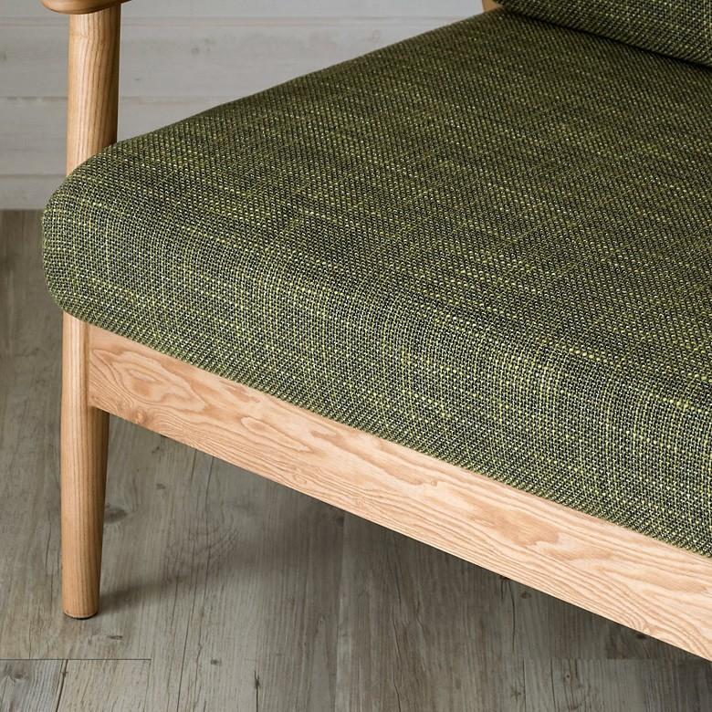 ソファ ソファー 2人掛け 2.5人掛け 天然木製 肘掛け ひじ掛け アームソファ 完成品 肘置き付き 布製 布張り グリーン 緑 北欧 モダン シンプル 91194 | ブランド登録なし | 15