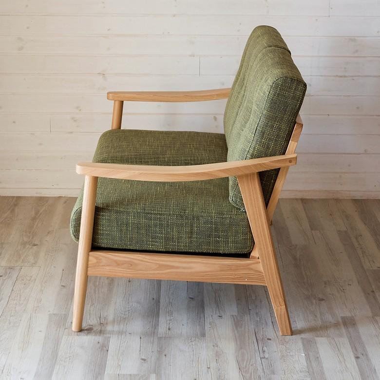 ソファ ソファー 2人掛け 2.5人掛け 天然木製 肘掛け ひじ掛け アームソファ 完成品 肘置き付き 布製 布張り グリーン 緑 北欧 モダン シンプル 91194 | ブランド登録なし | 16