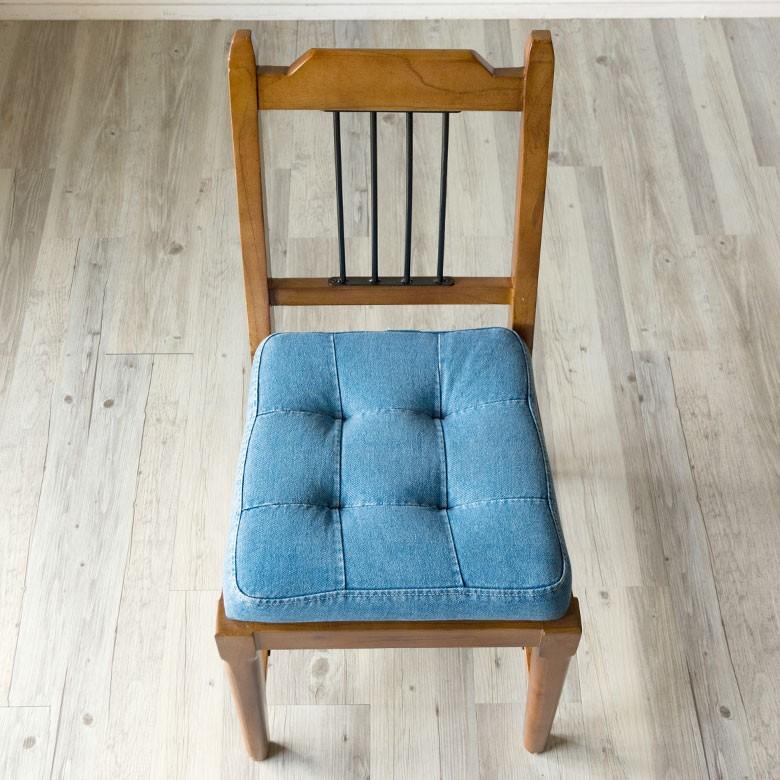椅子 ダイニングチェア 天然木製 デニム生地 座面高46cm おしゃれ カフェチェアー 背もたれ付き 足荷物置き 食卓いす イス 91196 | ブランド登録なし | 15