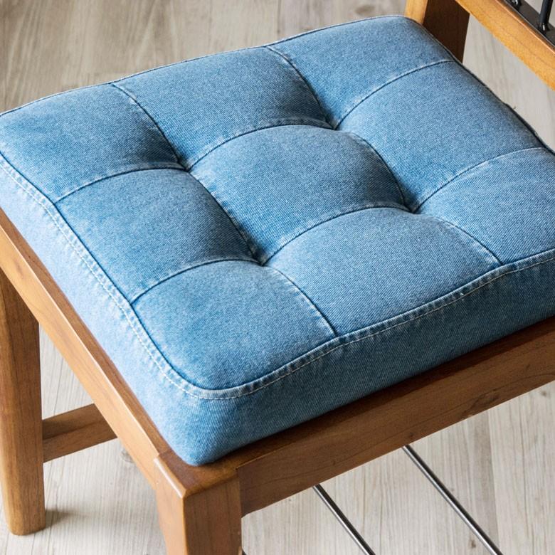 椅子 ダイニングチェア 天然木製 デニム生地 座面高46cm おしゃれ カフェチェアー 背もたれ付き 足荷物置き 食卓いす イス 91196 | ブランド登録なし | 04